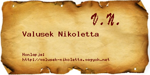 Valusek Nikoletta névjegykártya