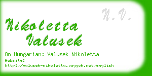 nikoletta valusek business card